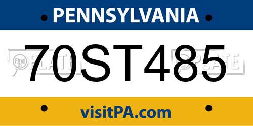 70ST485 Pennsylvania License Plate