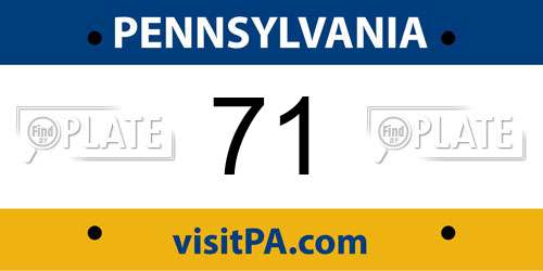 71 Pennsylvania License Plate