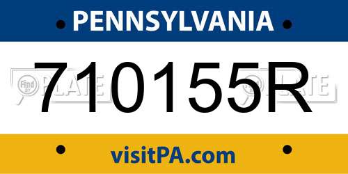710155R Pennsylvania License Plate