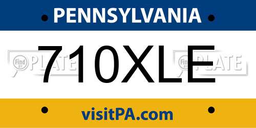 710XLE Pennsylvania License Plate