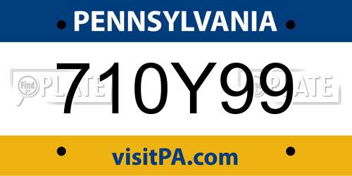 710Y99 Pennsylvania License Plate
