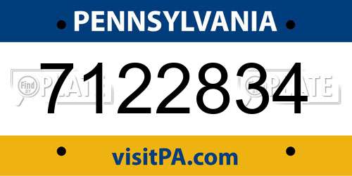 7122834 Pennsylvania License Plate