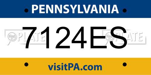 7124ES Pennsylvania License Plate