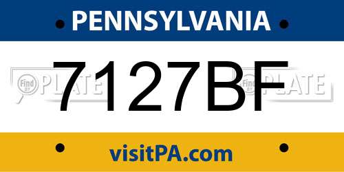 7127BF Pennsylvania License Plate
