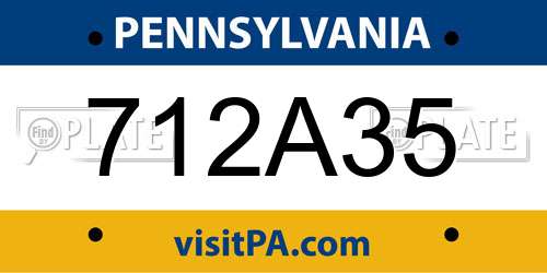 712A35 Pennsylvania License Plate