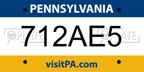 712AE5 Pennsylvania License Plate