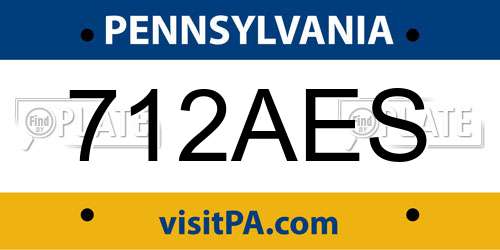 712AES Pennsylvania License Plate