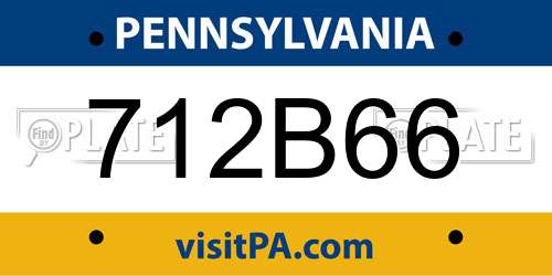 712B66 Pennsylvania License Plate