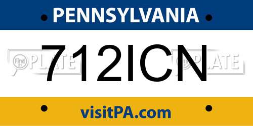 712ICN Pennsylvania License Plate