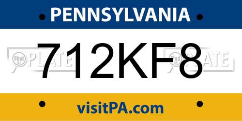 712KF8 Pennsylvania License Plate