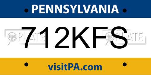 712KFS Pennsylvania License Plate