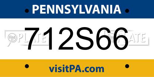 712S66 Pennsylvania License Plate