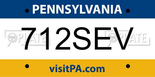 712SEV Pennsylvania License Plate