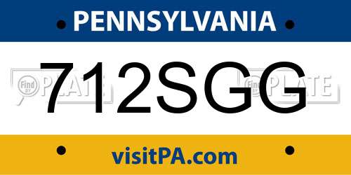 712SGG Pennsylvania License Plate