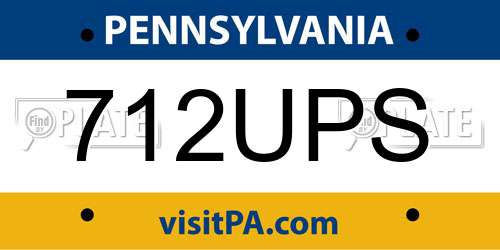 712UPS Pennsylvania License Plate