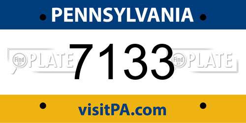 7133 Pennsylvania License Plate