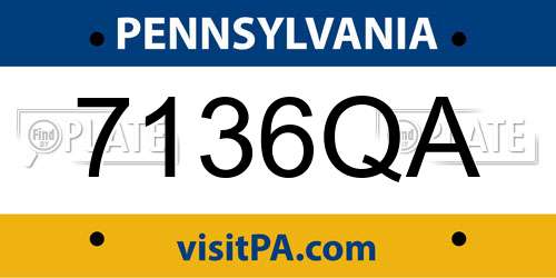7136QA Pennsylvania License Plate