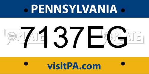 7137EG Pennsylvania License Plate