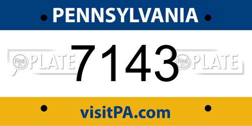 7143 Pennsylvania License Plate