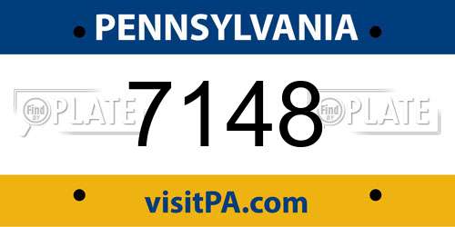 7148 Pennsylvania License Plate