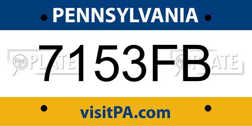 7153FB Pennsylvania License Plate