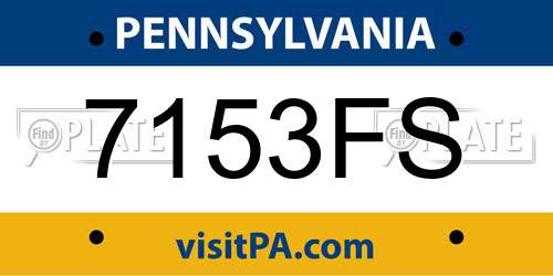 7153FS Pennsylvania License Plate
