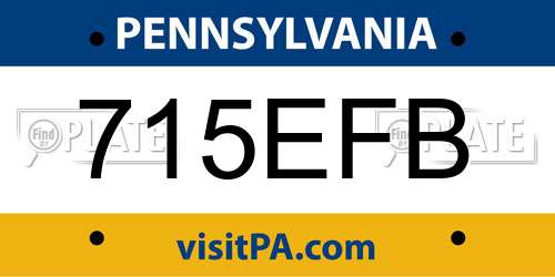 715EFB Pennsylvania License Plate