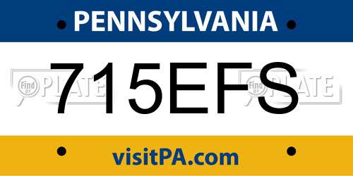 715EFS Pennsylvania License Plate