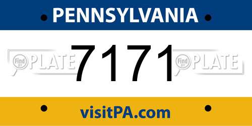 7171 Pennsylvania License Plate