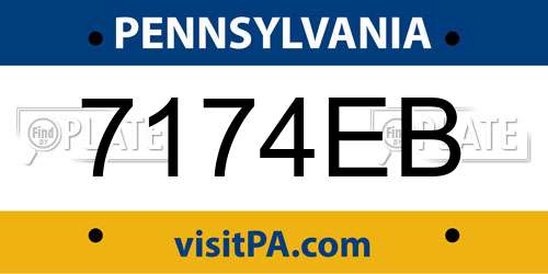 7174EB Pennsylvania License Plate