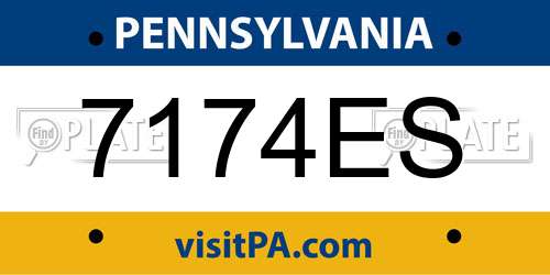 7174ES Pennsylvania License Plate