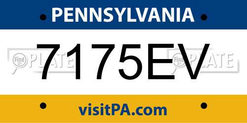 7175EV Pennsylvania License Plate