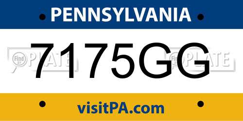 7175GG Pennsylvania License Plate