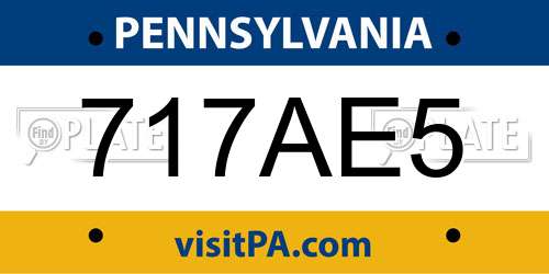 717AE5 Pennsylvania License Plate