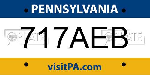 717AEB Pennsylvania License Plate