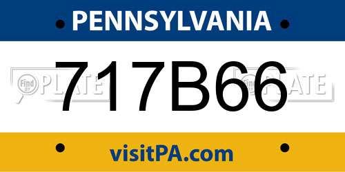 717B66 Pennsylvania License Plate