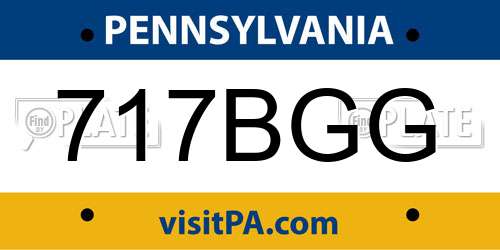 717BGG Pennsylvania License Plate