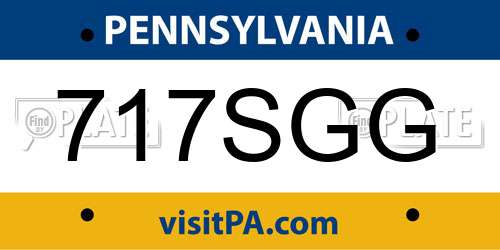 717SGG Pennsylvania License Plate