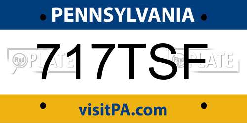 717TSF Pennsylvania License Plate