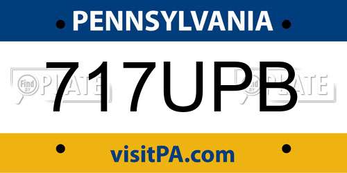 717UPB Pennsylvania License Plate