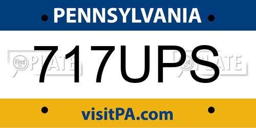 717UPS Pennsylvania License Plate