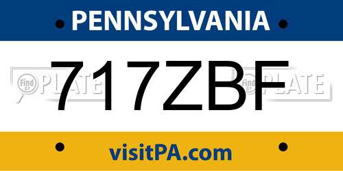 717ZBF Pennsylvania License Plate
