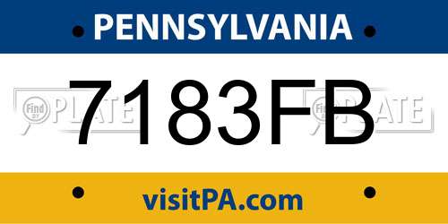 7183FB Pennsylvania License Plate