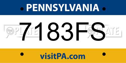7183FS Pennsylvania License Plate