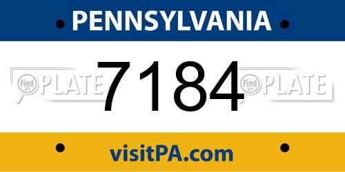 7184 Pennsylvania License Plate