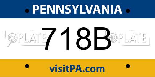 718B Pennsylvania License Plate