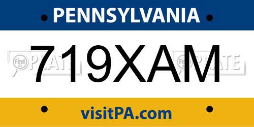 719XAM Pennsylvania License Plate