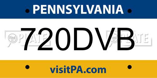 720DVB Pennsylvania License Plate