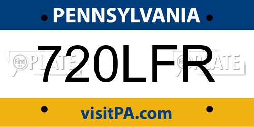 720LFR Pennsylvania License Plate