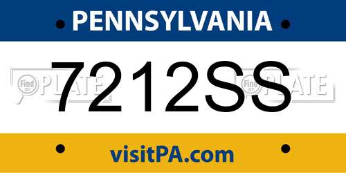 7212SS Pennsylvania License Plate